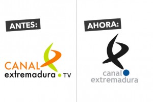 Anterior y nuevo logo de Canal Extremadura